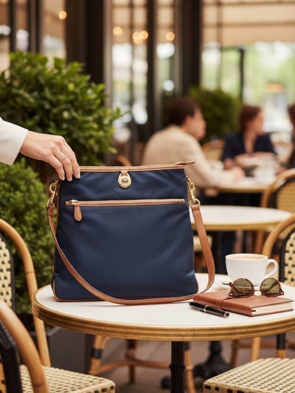 Michael Kors Kempton Nylon Navy Blue Crossbody Bag